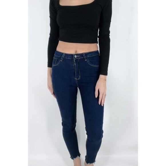 SHEIN Denim - Women's Dark Wash Medium Rise Denim Jeans Size Small